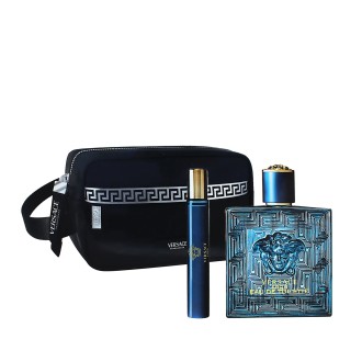 Versace Eros dárková sada pro muže toaletní voda 100 ml + toaletní voda 10 ml + kosmetická taštička