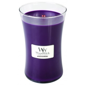 WoodWick Spiced Blackberry vonná svíčka s dřevěným knotem 609,5 g