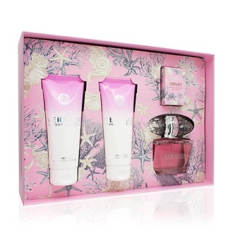 Versace Bright Crystal dárková sada pro ženy toaletní voda 90 ml + tělové mléko 100 ml + sprchový gel 100 ml + toaletní voda 5 ml