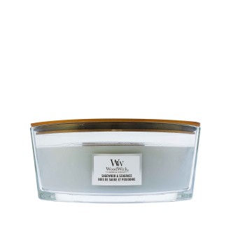 WoodWick Sagewood & Seagrass vonná svíčka s dřevěným knotem 453,6 g