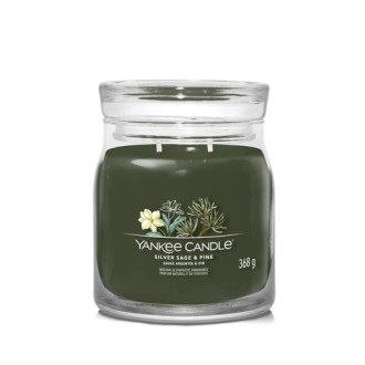 Yankee Candle Silver Sage & Pine signature svíčka střední 368 g